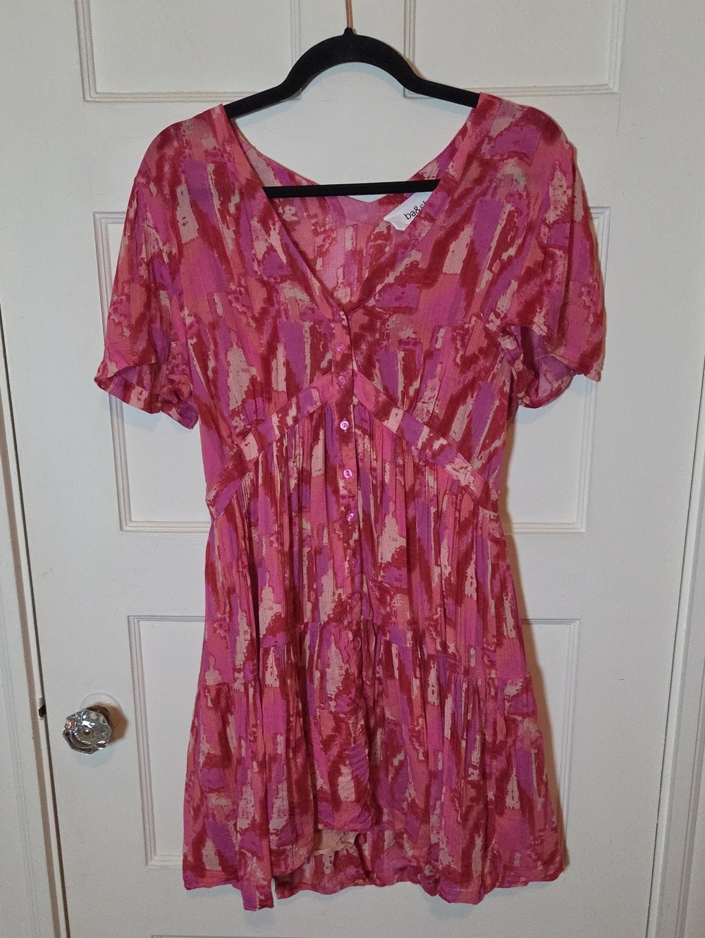 BA&SH Women's Talita Pink Printed Mini Dress Size Medium - Picture 4 of 16
